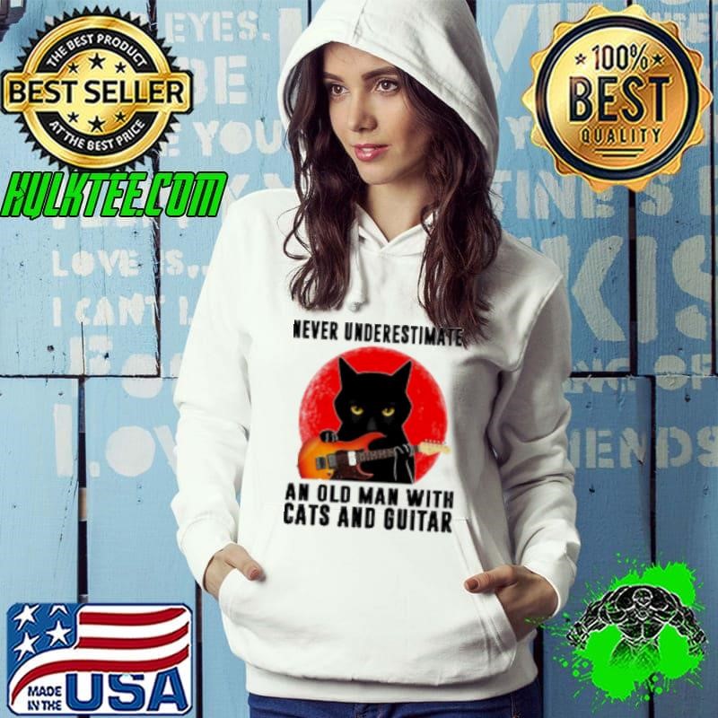 Never Underestimate An Old Man With Cats And Guitar T Shirt Shirt
