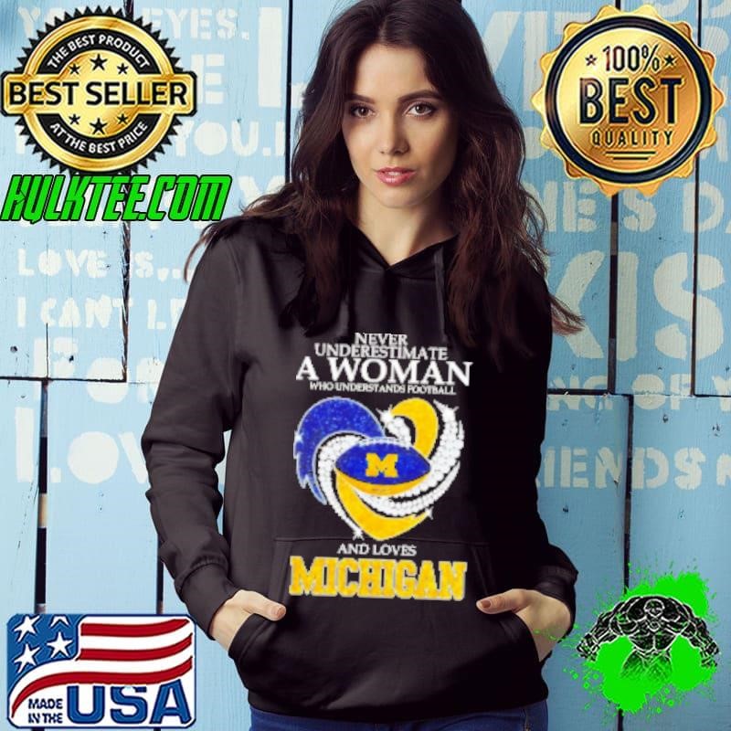 Never underestimate a woman who understands football and loves Michigan football diamond Shirt