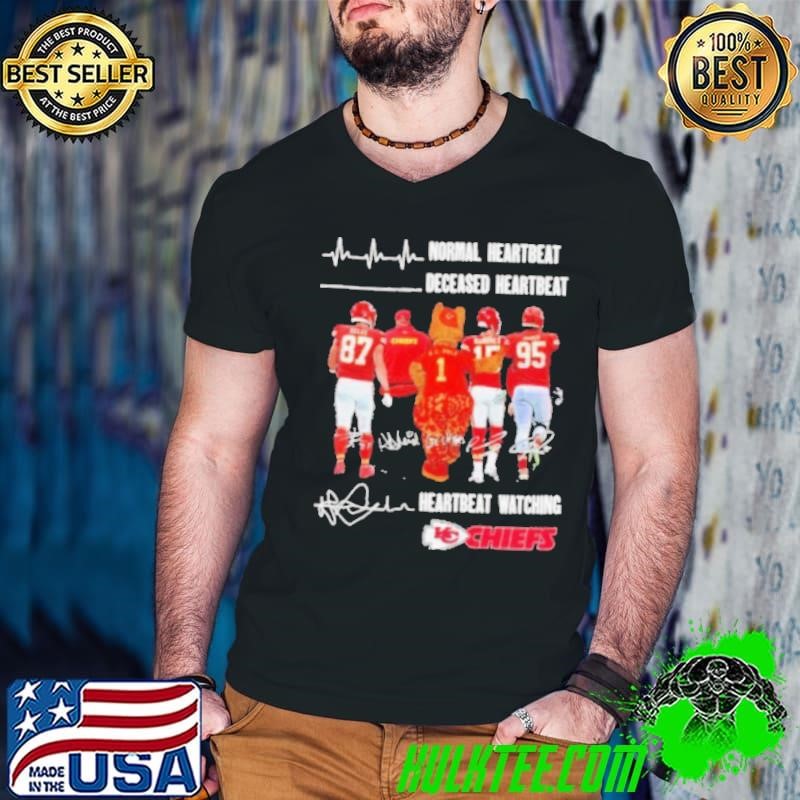Normal Heartbeat Deceased Heartbeat Heartbeat Watching Kansas City Chiefs Signatures Shirt