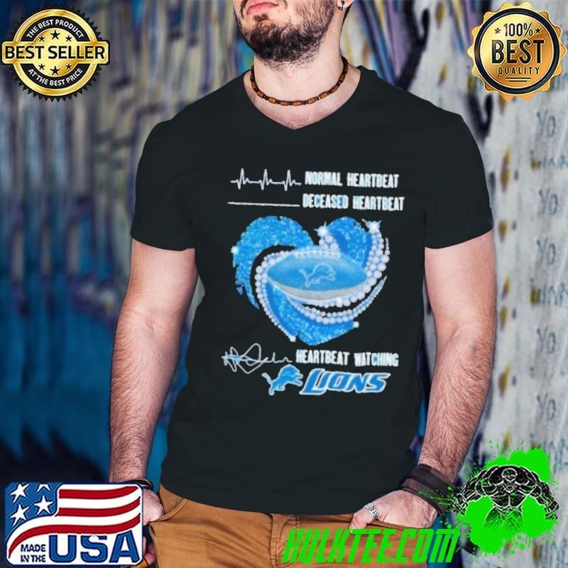 Normal Heartbeat Deceased Heartbeat Watching Detroit Lions X Heart Diamonds Shirt