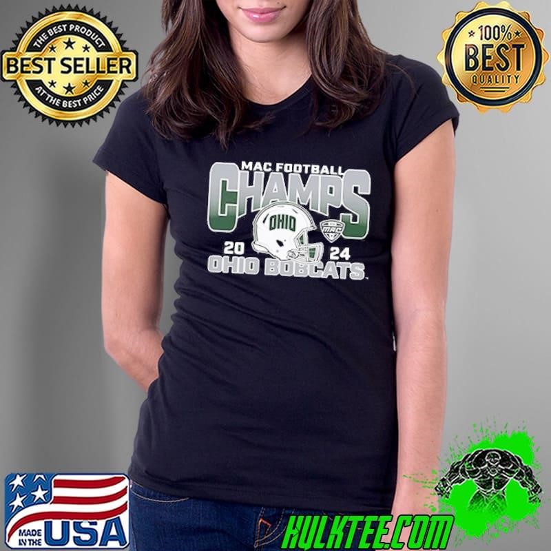 Ohio Bobcat Football 2024 MAC Champions Helmet Ladies Tee