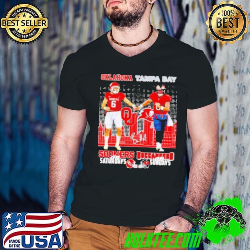 Oklahoma Sooners Saturdays Tampa Bay Buccaneers Sundays Deion Burks and Baker Mayfield Shirt
