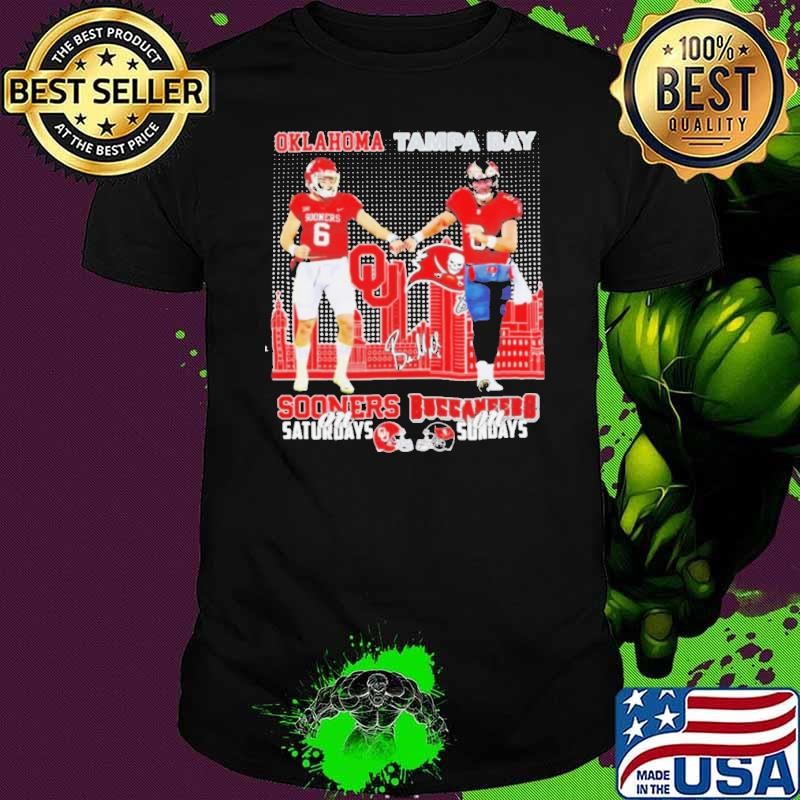 Oklahoma Sooners on Saturdays x Tampa Bay Buccaneers on Sundays Signature shirt