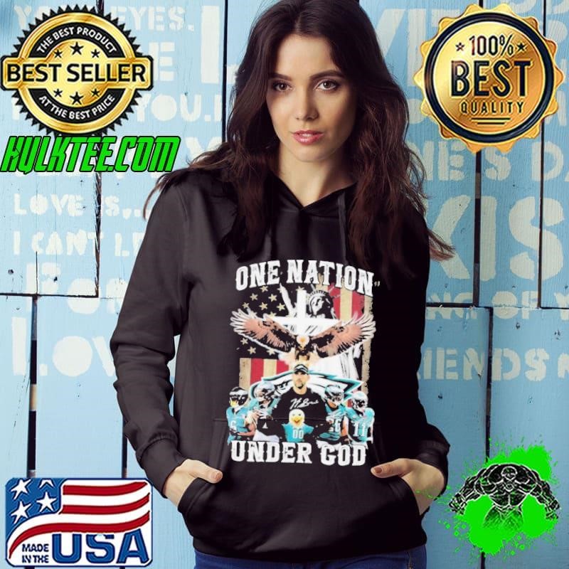 One Nation Under Philadelphia Eagles 2024 Signatures Usa Flag Shirt