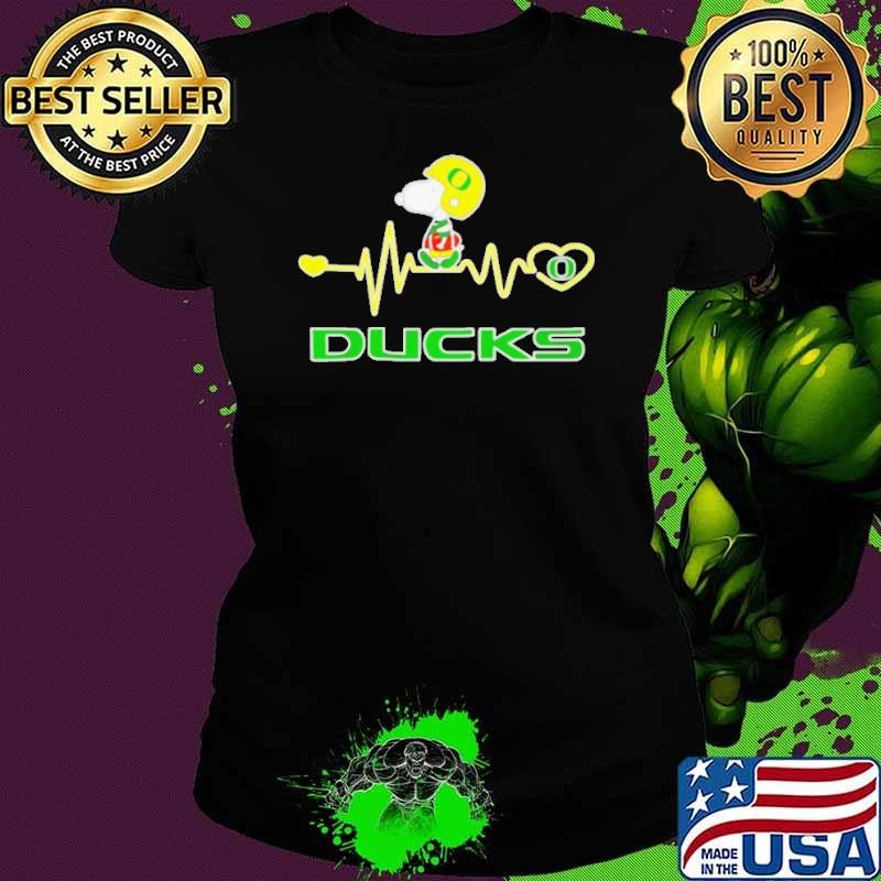 Oregon Ducks x Snoopy player heartbeat shirt