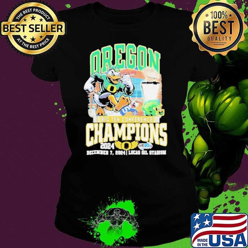 Oregon ducks big 10 conference champions in lucas oil stadium 2024 shirt