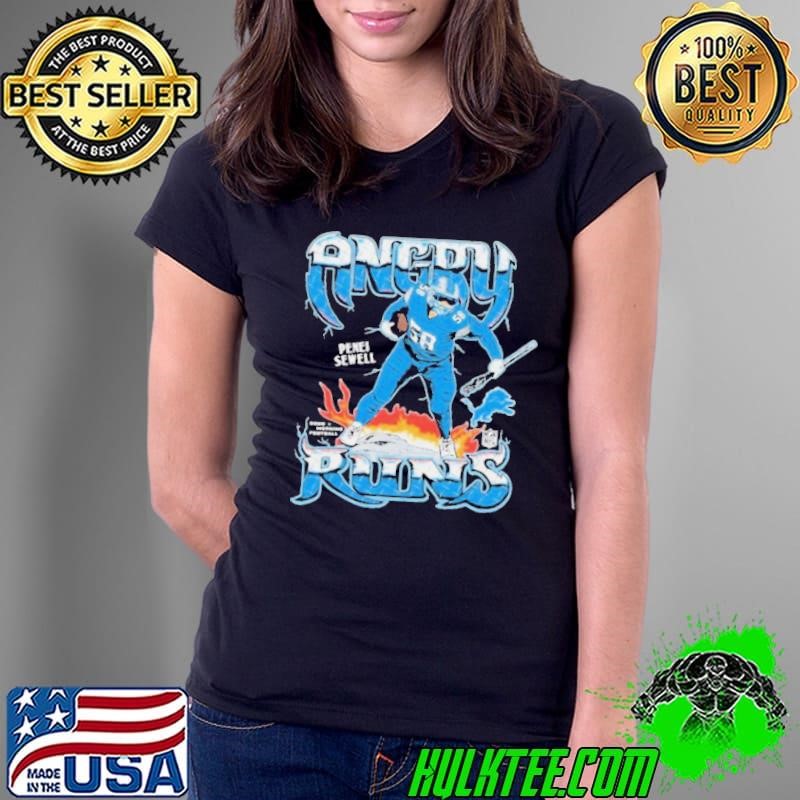 Penei Sewell Angry Runs Detroit Lions Shirts Ladies Tee