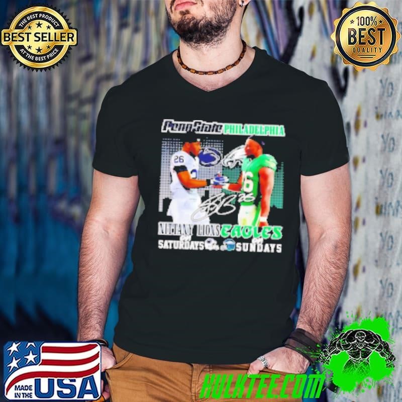 Penn State Nittany Lions Saturdays Philadelphia Eagles Sundays Saquon Barkley hand shake Shirt