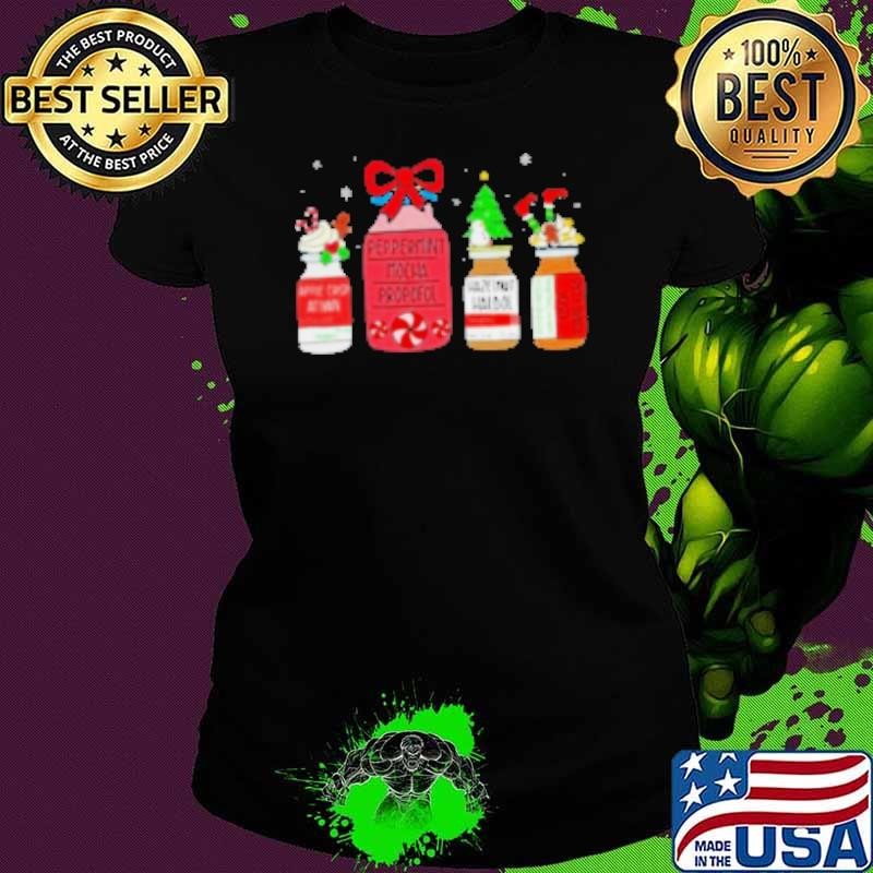 Peppermint Mocha Propofol Christmas Nurse Er Ed Icu Rn Scrub Toddler Ladies tee