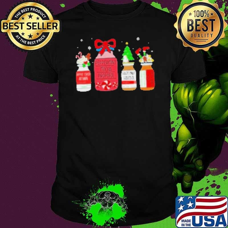 Peppermint Mocha Propofol Christmas Nurse Er Ed Icu Rn Scrub Toddler Shirt