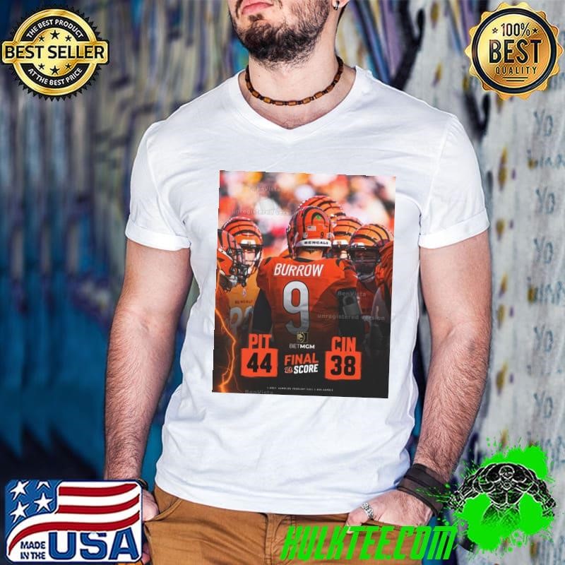 Poster Final Score NFL Football Pittsburgh Steelers Vs Cincinnati Bengals 44 – 38 shirt