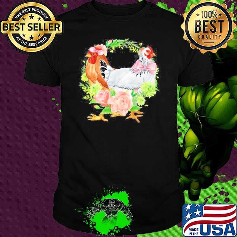 Preppy Chicken Girly Floral Design Backyard Chickens Farm Shirt