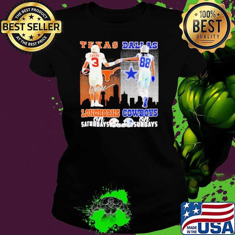 Quinn Ewers and CeeDee Lamb Texas Longhorns Saturdays Dallas Cowboys Sundays shirt