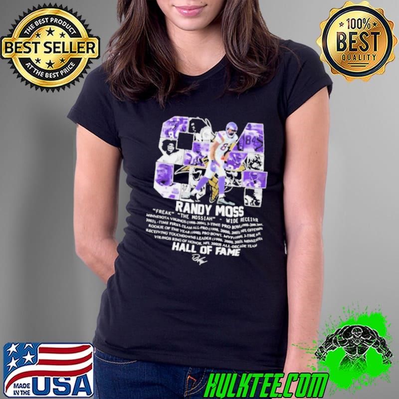 Randy Moss 84 Minnesota Vikings Hall of Fame Signature Ladies Tee