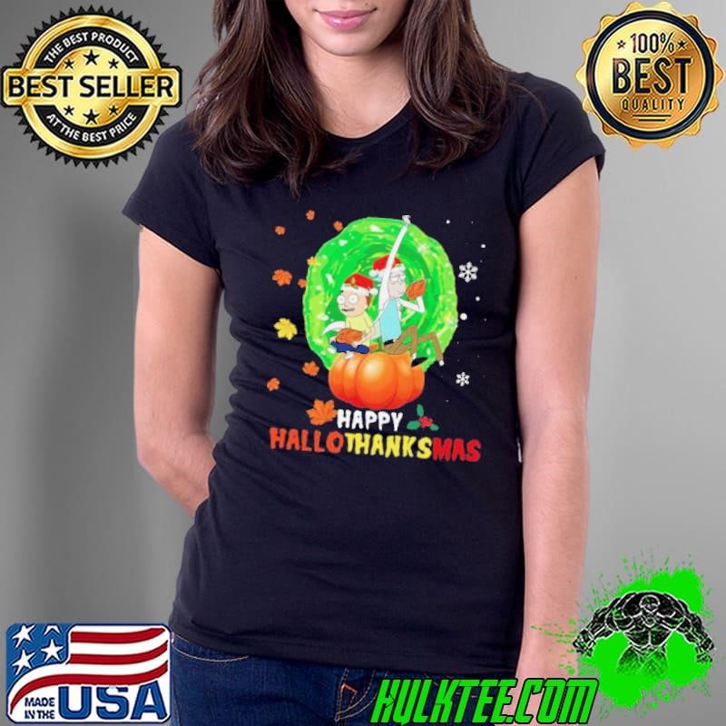 Rick And Morty Happy Hallothanksmas Ladies Tee