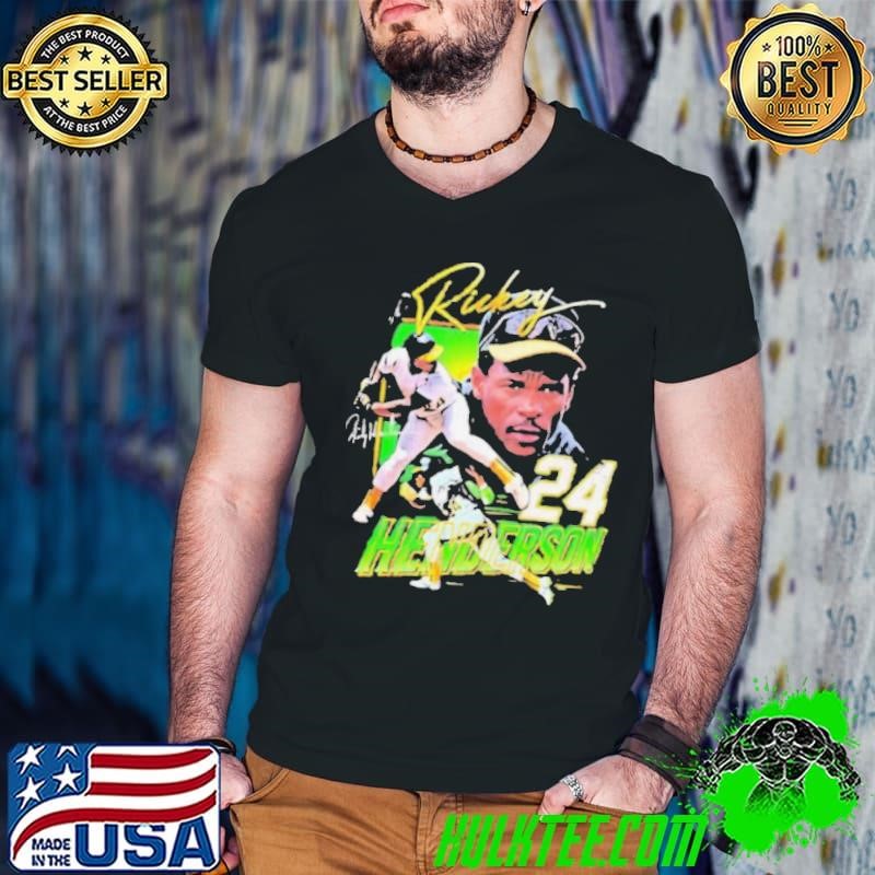 Rickey Henderson 24 Oakland Athletics Guys V Neck