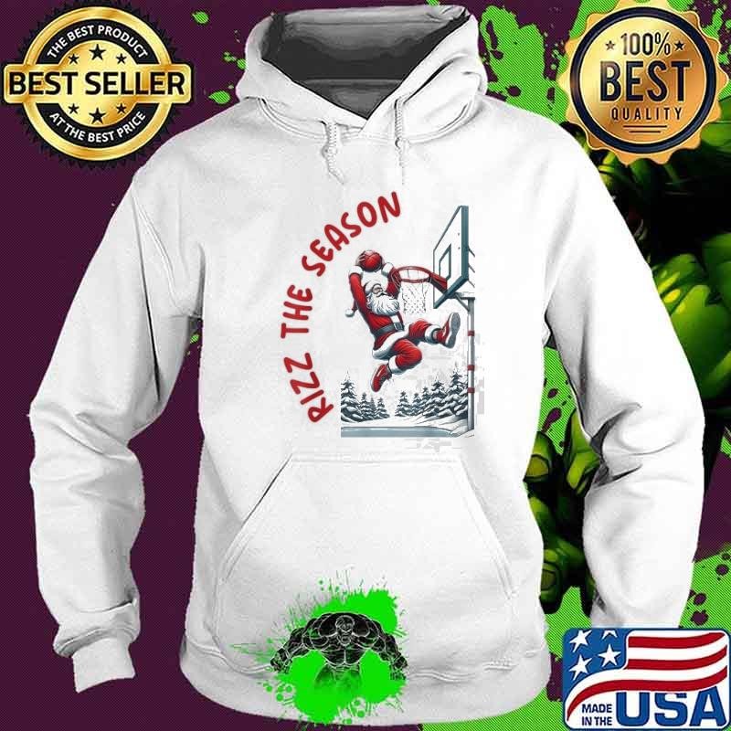 Rizz The Season Santa Claus Basketball Funny Boys Christmas Shirt