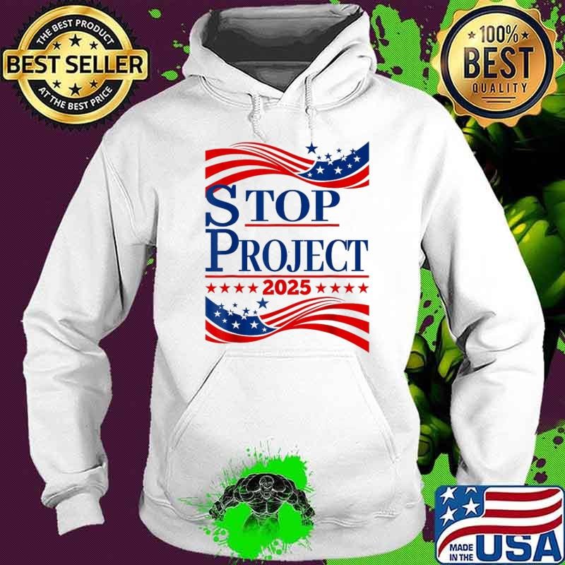 STOP Project 2025 Stars American Flag T-Shirt