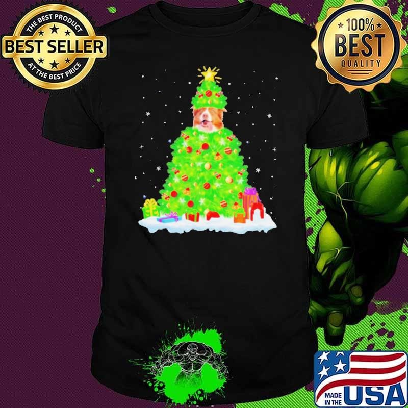 Santa Australian Shepherd Dog Christmas tree shirt