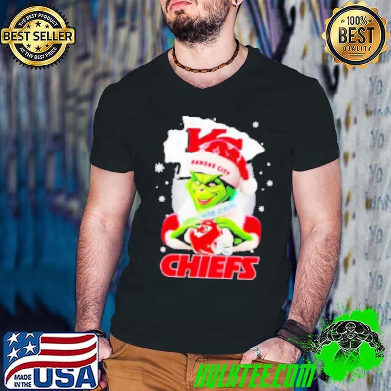 Santa Grinch Kansas City Chiefs In Heart Christmas Shirt