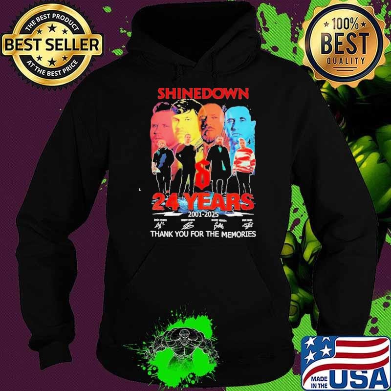 Shinedown 24 Years 2001 2025 thank you for the memories signatures Hoodie