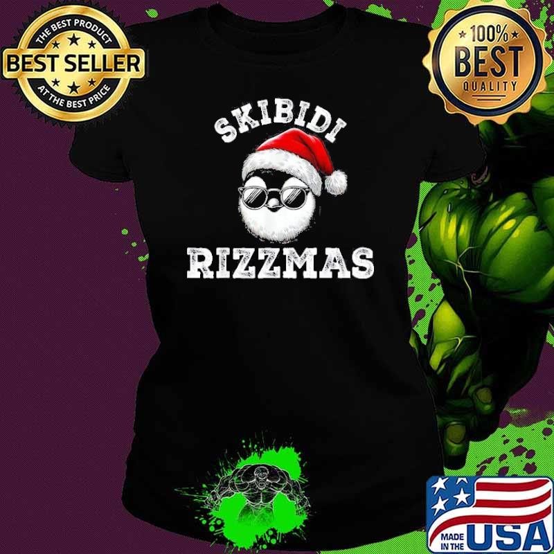 Skibidi Rizzmas Funny Gen Alpha Slang Christmas Penguin Shirt