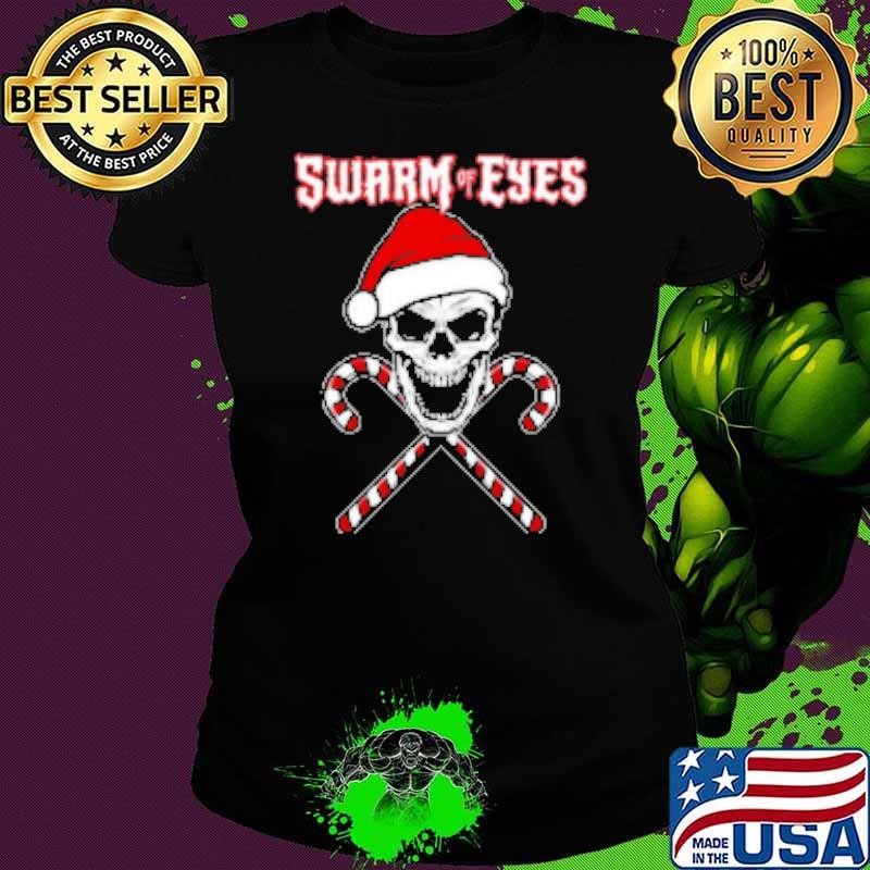 Skull Candy Canes Swarm Of Eyes Christmas 2024 Shirt