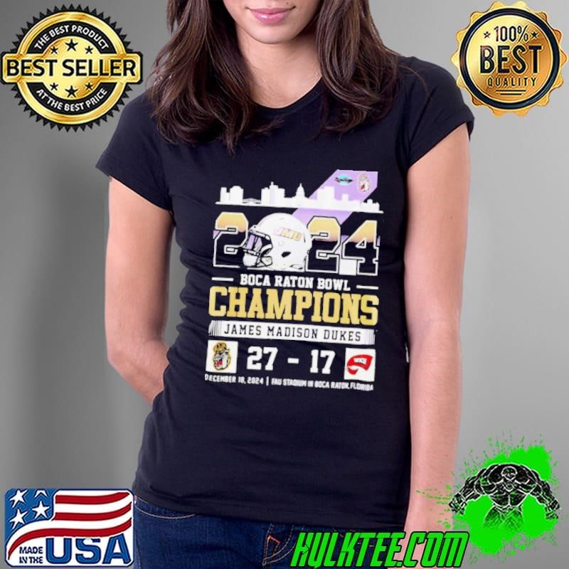 Skyline 2024 Boca Raton Bowl Champions James Madison Dukes score shirt