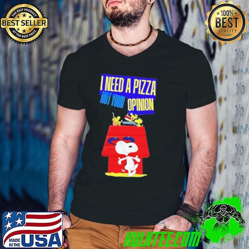Snoopy and Woodstock I need pizza not your opinion Guys V Neck