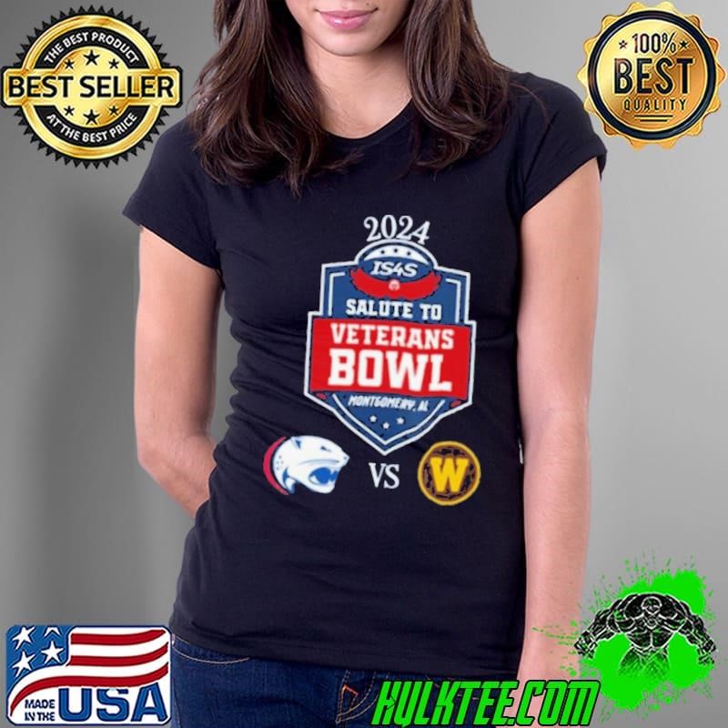 South Alabama Jaguars vs. Western Michigan Broncos 2024 IS4S Salute to Veterans Bowl shirt
