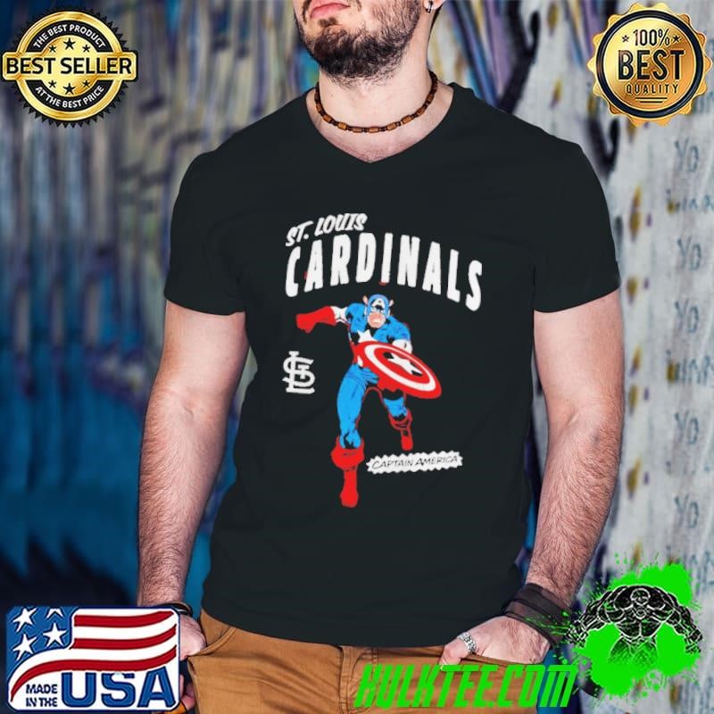 St. Louis Cardinals Team Captain America Marvel Guys V Neck