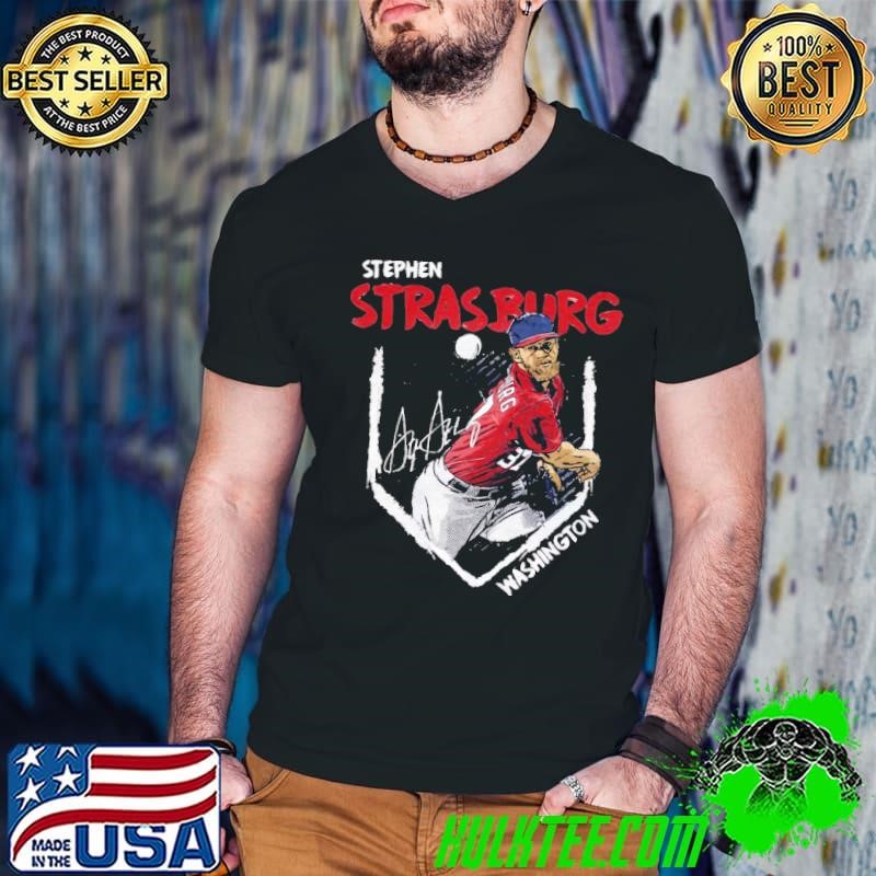 Stephen strasburg base signature American former professional baseball pitcher Guys V Neck