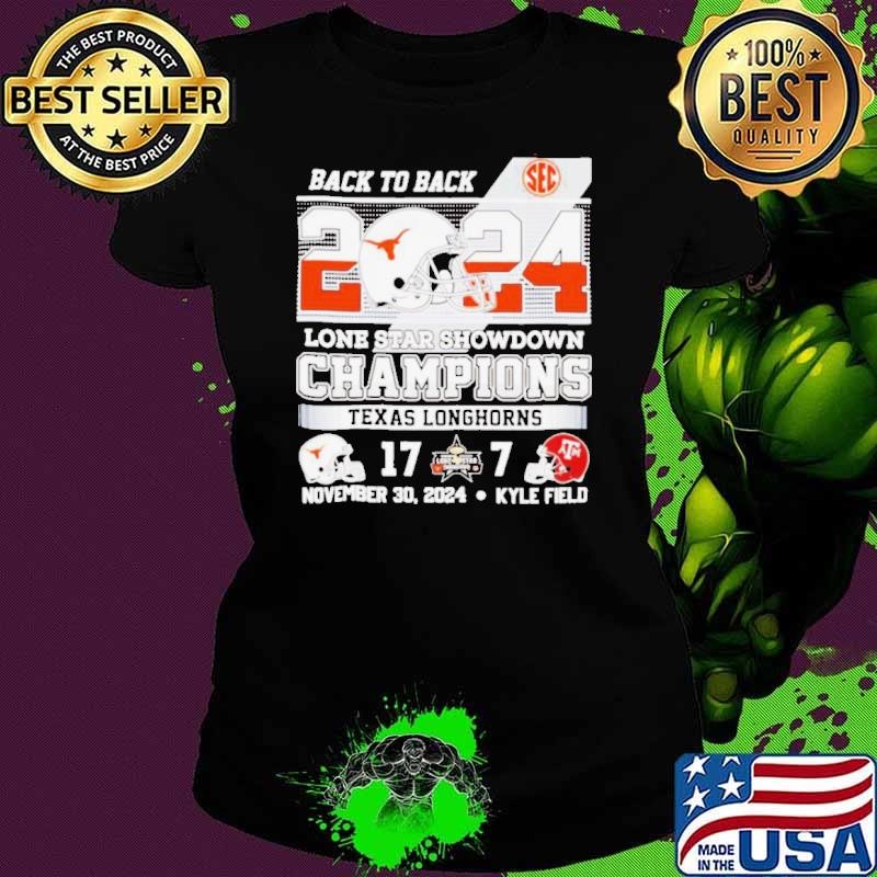 Texas Longhorns back to back 2024 lone star showdown champions shirt