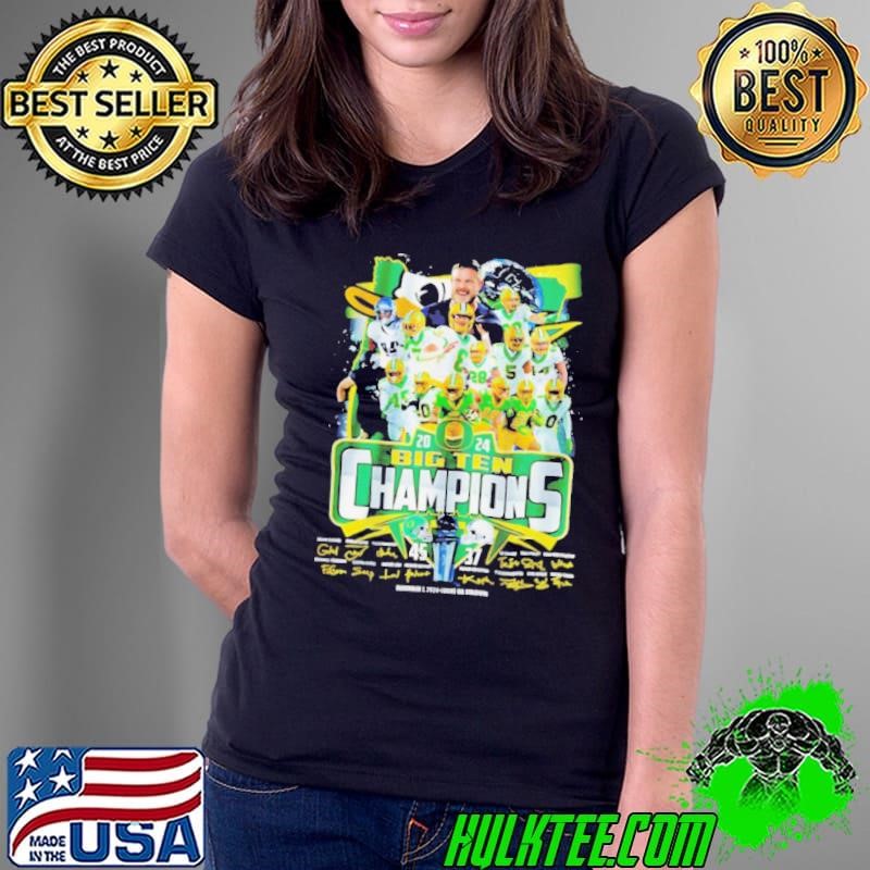The Oregon Ducks 2024 Big Ten Champions signatures shirt