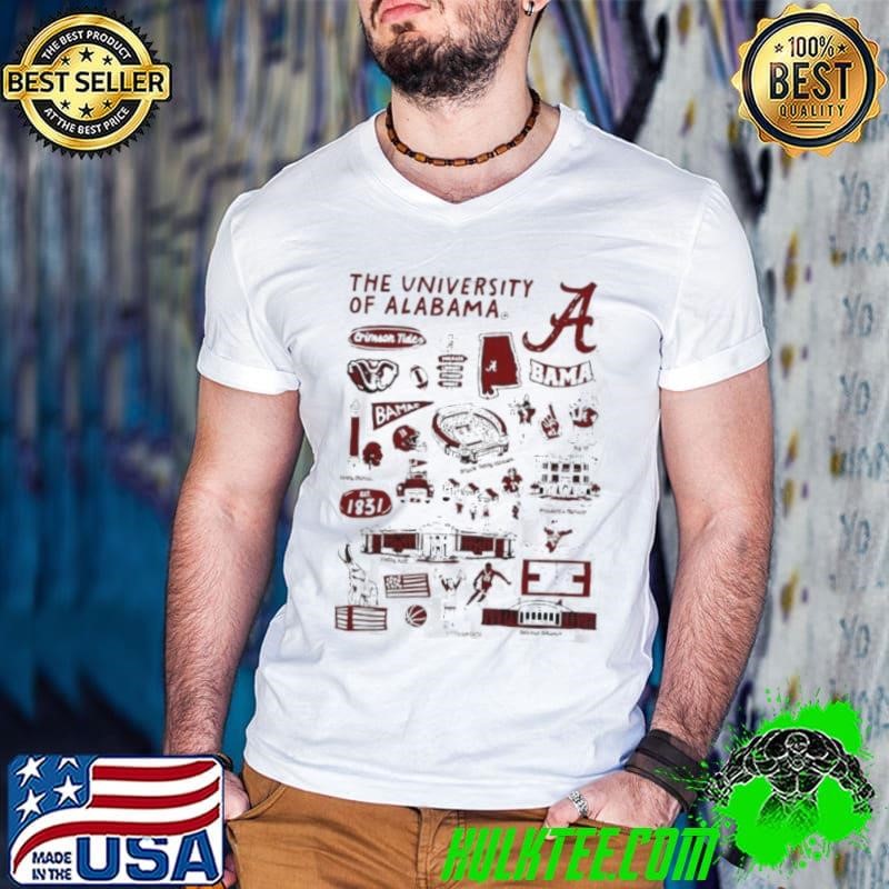 The University of Alabama Crimson Tide Vive La Fete Impressions Artwork Est 1856 logo shirt