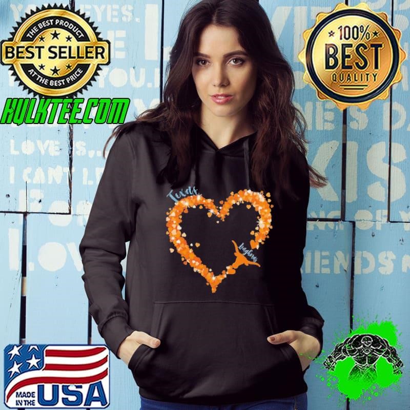 Tiny hearts in Texas Longhorns Hook ’em Horns shirt