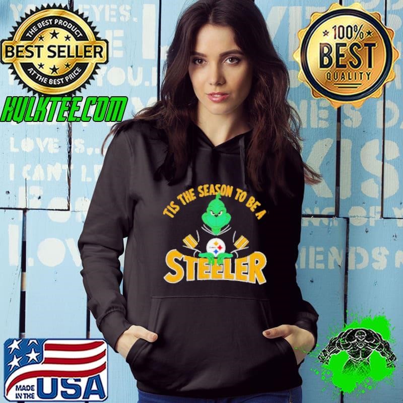 Tis the season to be a steeler football Christmas Grinch Hoodie