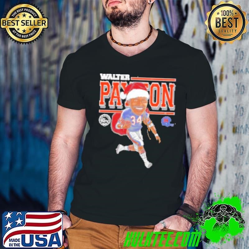 Walter Payton Chicago Bears Santa hat caricature Shirt