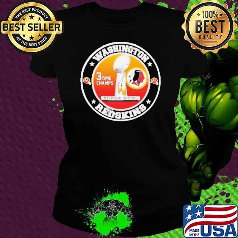 Washington Redskins 3 Time Super Bowl Champions logo shirt