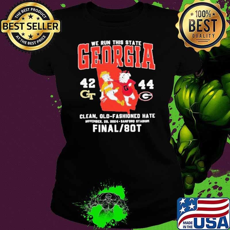 We run this state Georgia Bulldogs beat Georgia Tech Yellow Jackets 2024 shirt