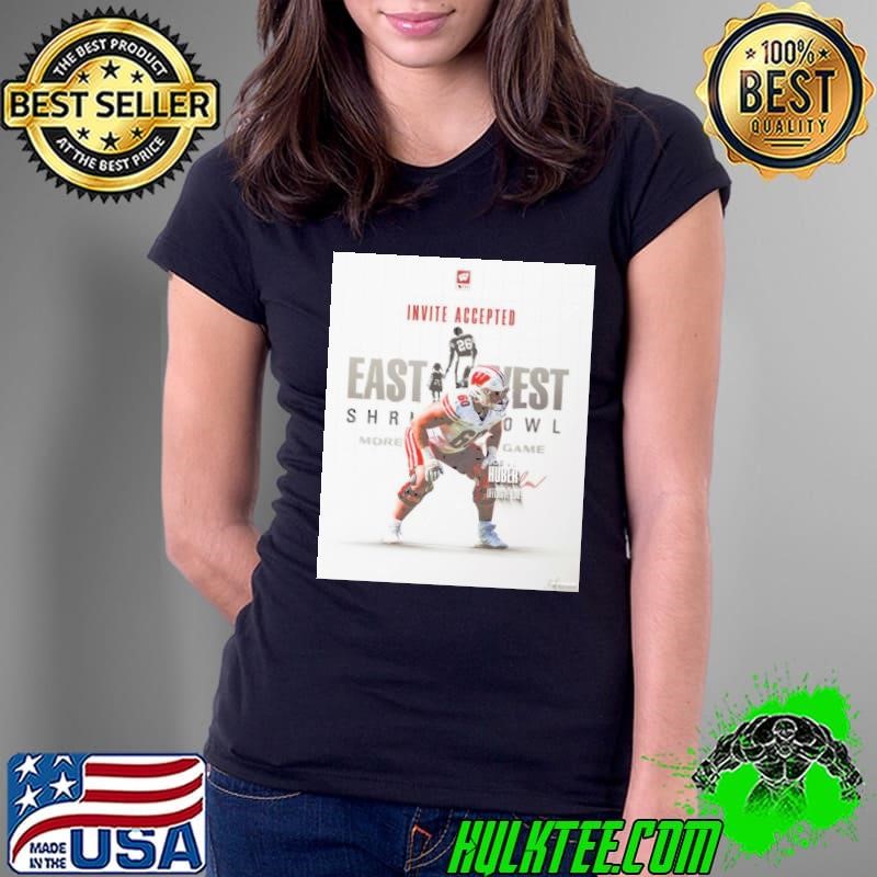 Wisconsin Badgers Invite Accepted Joe Huber 2025 East-West Shrine Bowl Signature Poster shirt