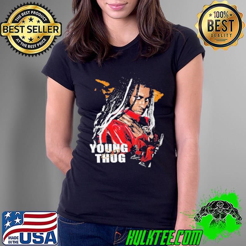Young Thug Portrait American rapper Signature T-Shirt