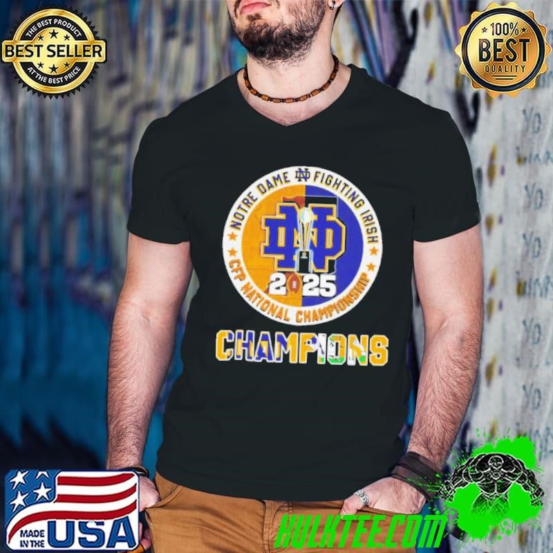 2025 CFP National Championship Trophy Notre Dame Fighting Irish Logo shirt