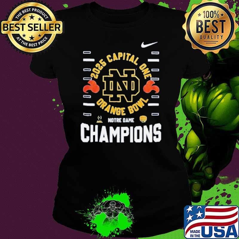 2025 Capital One Orange Bowl Notre Dame Champions Nike Fan Favorite Ladies tee