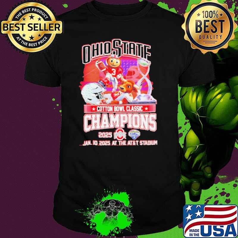 2025 Cotton Bowl Classic Ohio State Buckeyes vs Texas Longhorns Mascots at The At&T Stadium shirt