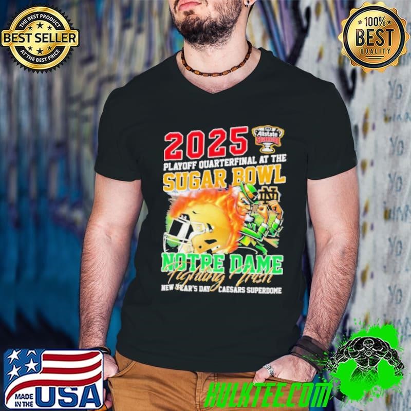 2025 Playoff Quarterfinal at the Sugar Bowl Notre Dame Fighting Irish mascot Guys V Neck