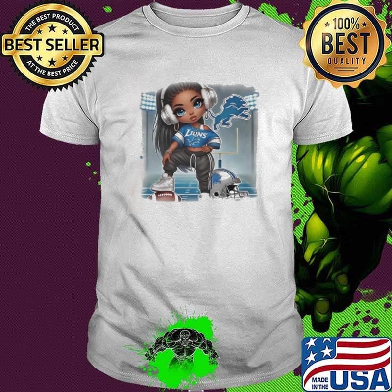 Beautiful girl Detroit Lions Football shirt