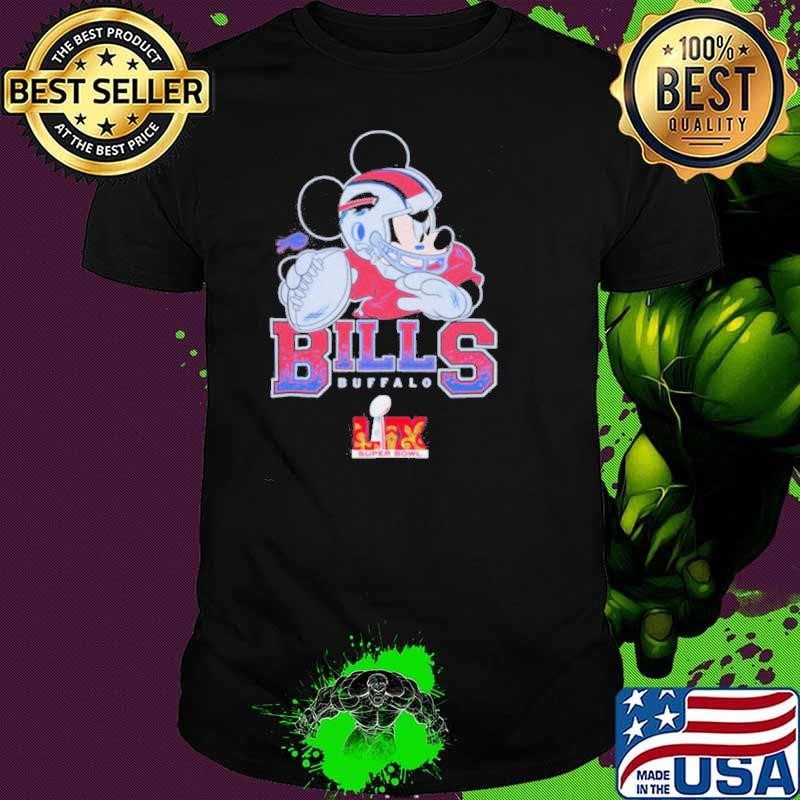 Buffalo Bills Junk Food Disney Mickey QB Super Bowl Lix Shirt