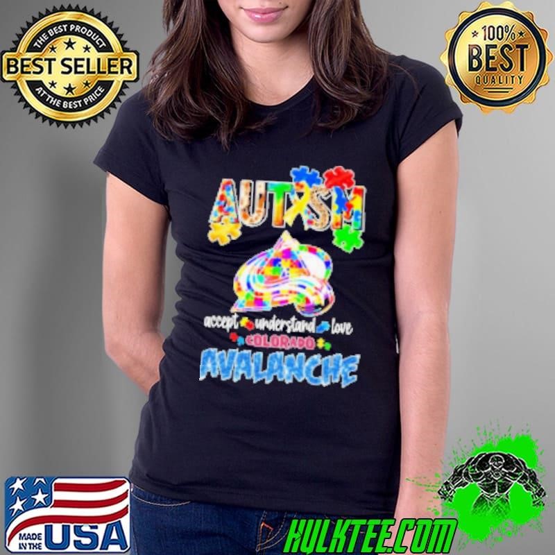 Colorado Avalanche Autism Accept Understand Love Ladies Tee