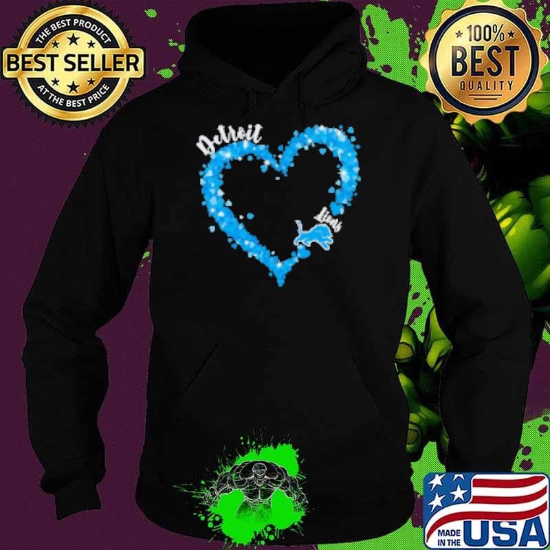 Detroit Lions fan big heart with the team logo Hoodie